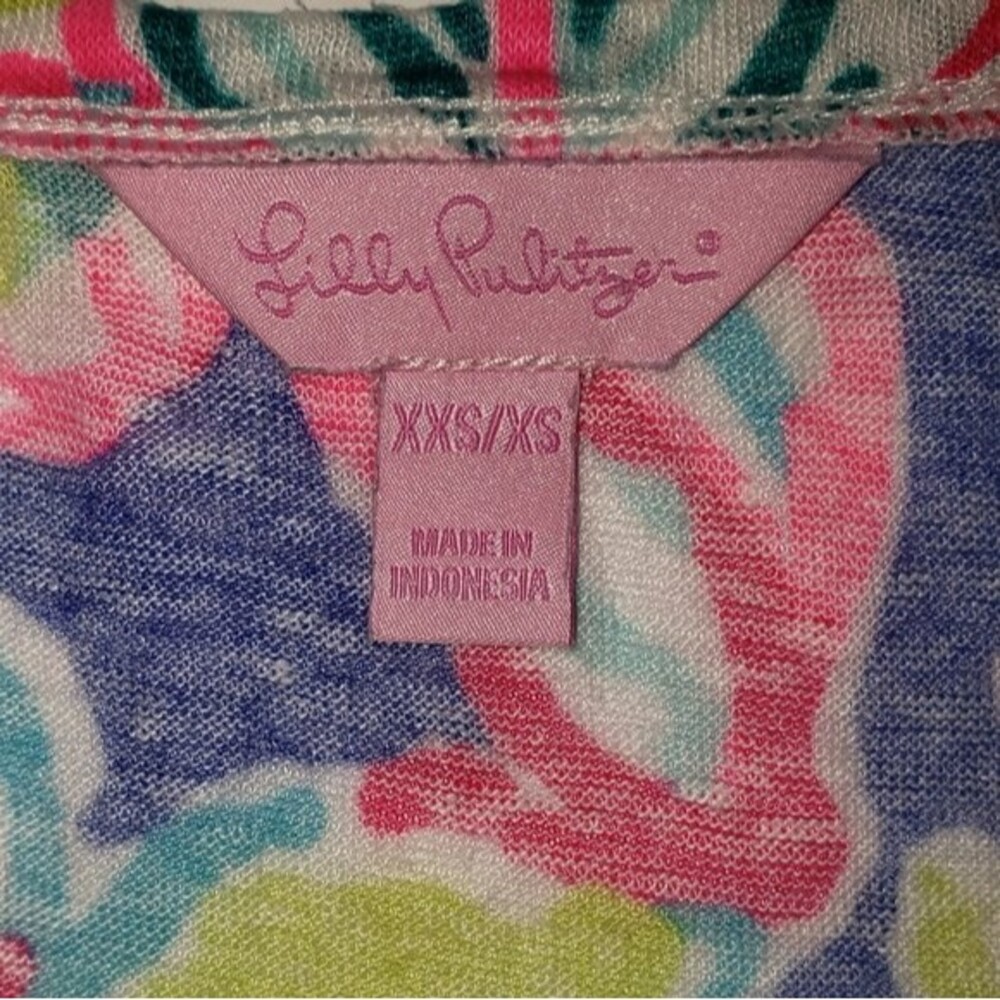 LILLY PULITZER SHORT SLEEVE LINEN T SHIRT SIZE XXS - Picture 3 of 6